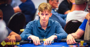 Lucas Nilsson under Poker-SM Live 2024.